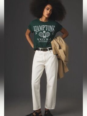 Agolde 90’s Cropped Straight Jeans in Off-White